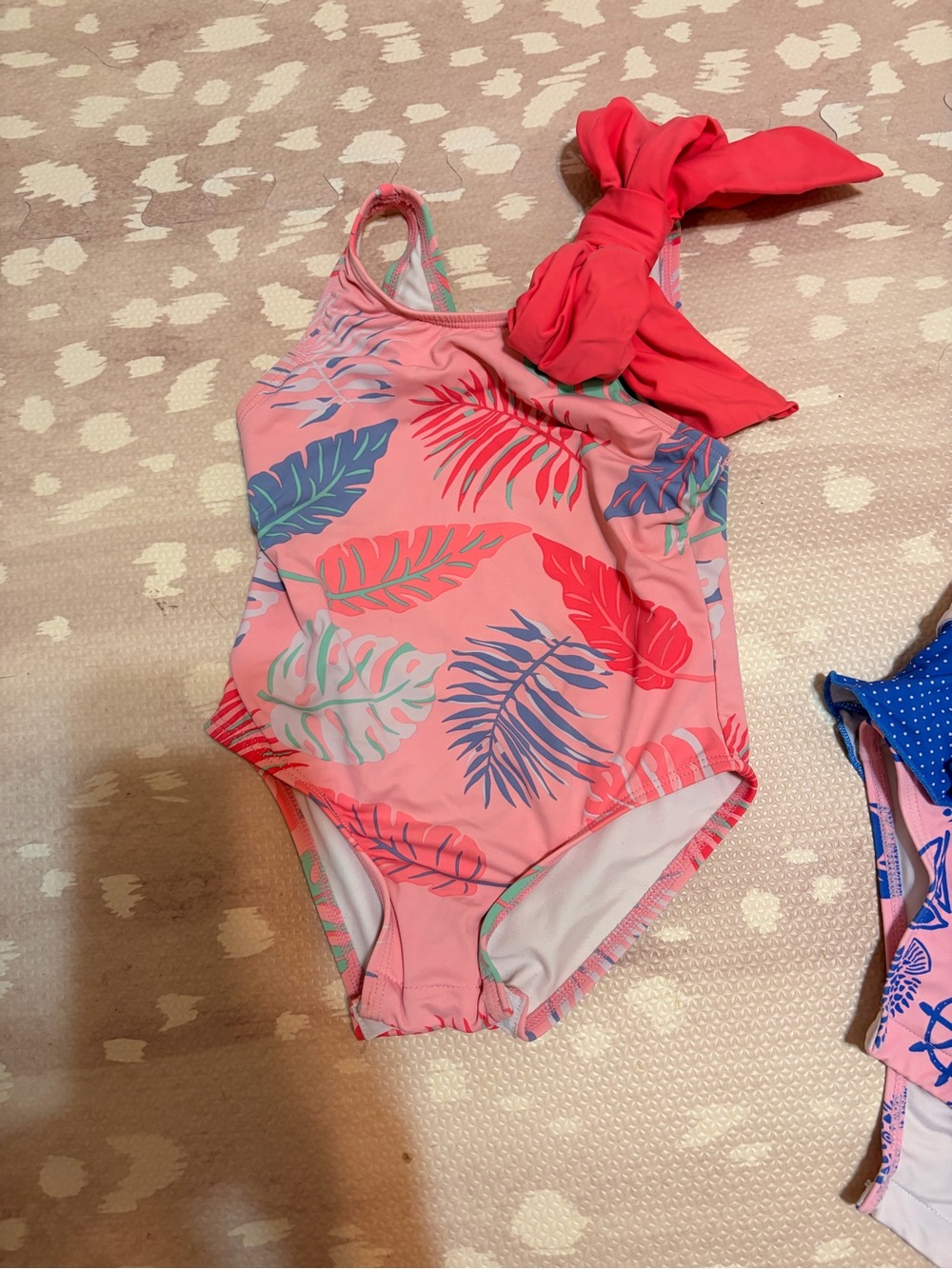 The Beaufort Bonnet Company Pink Tropical Leaf One-Piece Swimsuit